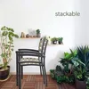 Patio Dining Chairs with Armrest Stackable Set of 4 Aluminum Patio Furniture Sets for Living Room Cafe Bar Aluminum Indoor Outdo 3