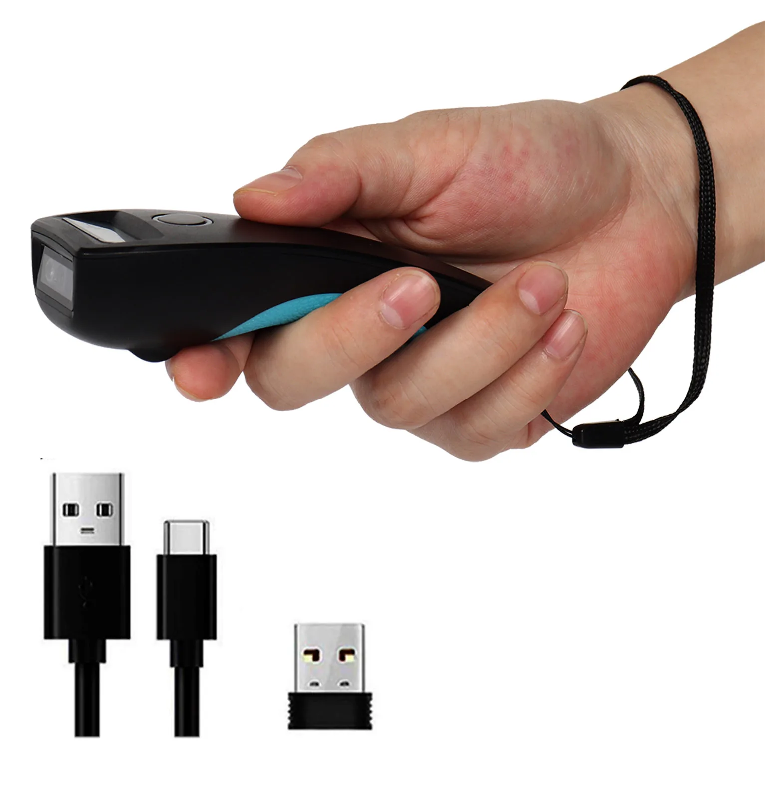 Mini 2D Bluetooth Barcode Scanner, 3-in-1 Bluetooth & USB Wired & 2.4G Wireless 1D Bar Code Reader Portable QR Code Cordless
