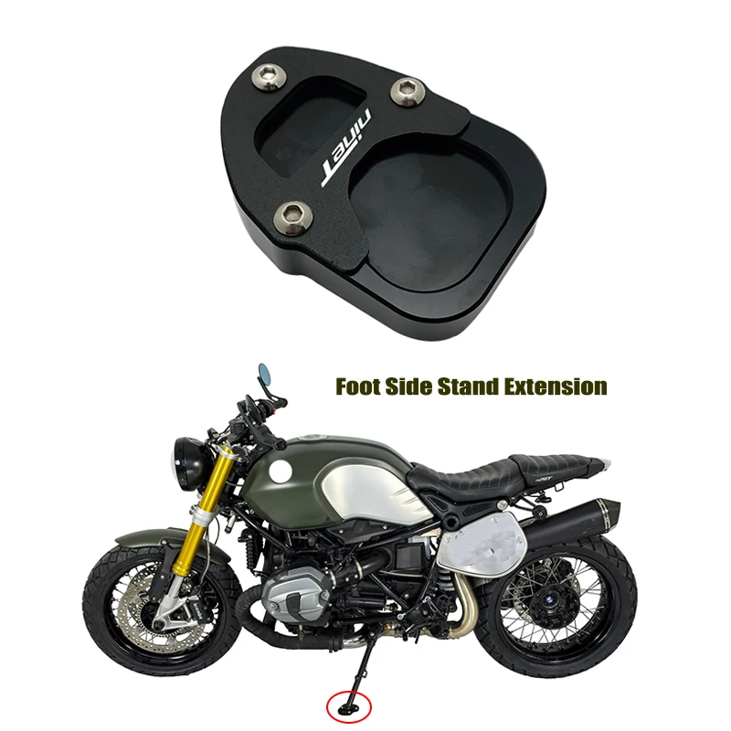 

RNINET Kickstand Foot Side Stand Extension Pad Support Plate Enlarge Stand For BMW R NINE T R9T Pure Racer Scrambler 2017 2018