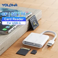CF Card Reader SD/TF Camera Memory Card Reader Universal Laptop Desktop Computer Flash Disk Card Reader for iPhone15/16 ipad 1