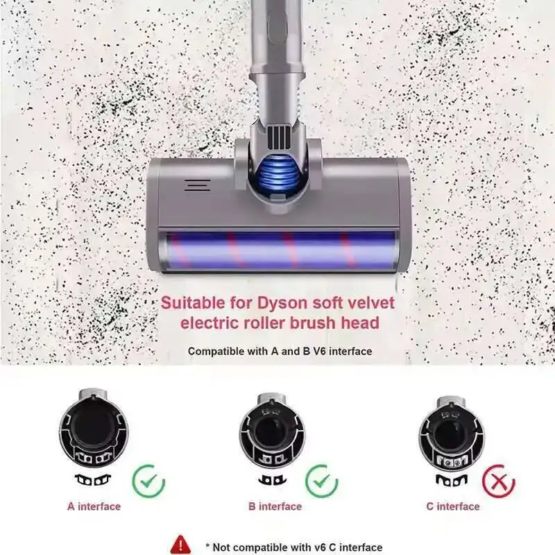 Brush Head for Dyson V6 DC45 DC62 DC74 DC58 DC61 Vacuum Cleaner Floor Soft Sweeper Roller Head Floor Brush Replacement