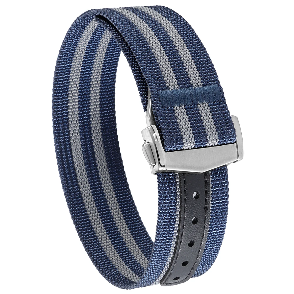 Versatile Nylon Waterproof Sports Watch Strap with Folding Buckle