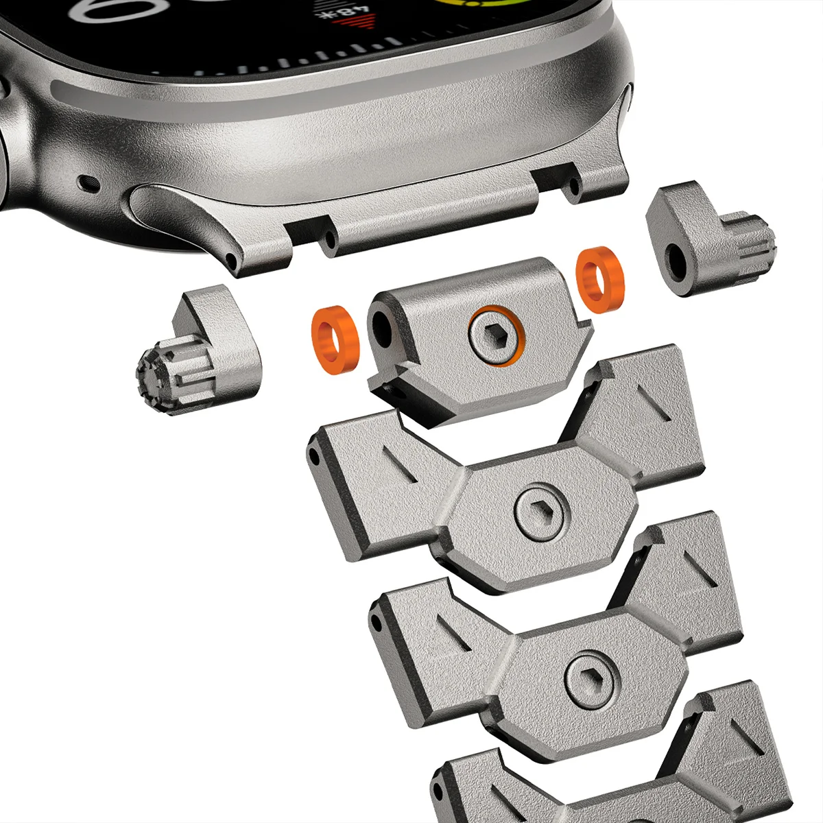 Elegant Titanium Finish Stainless Steel Strap