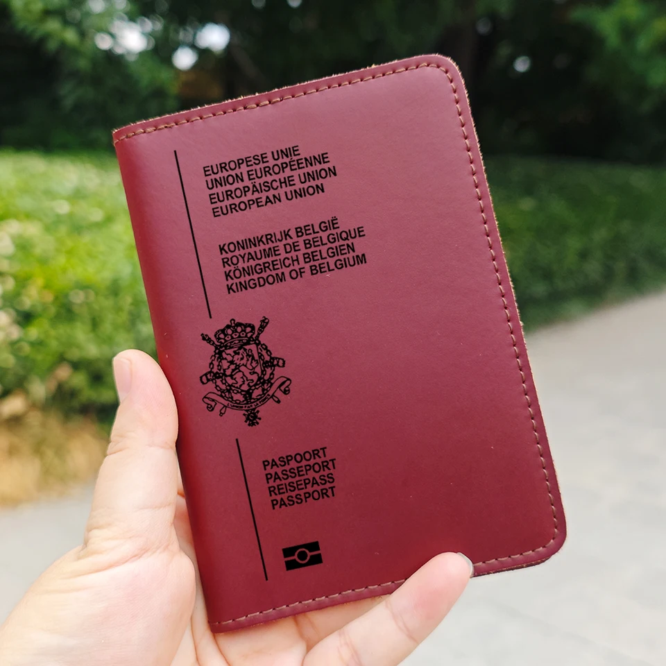 Couverture de passeport britannique en cuir véritable, style