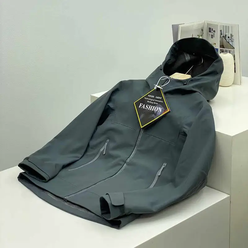 ARC Outdoor Fashion Casual Skiing Men's Sports Plus Fleece Soft Shell British Style Fishing Retro Seamless Adhesive Jacket 3