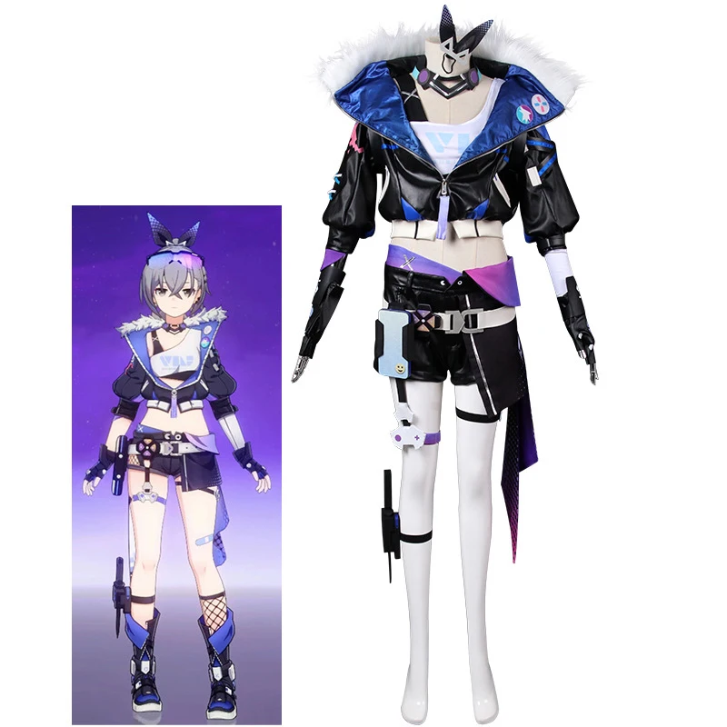 

NEW Game Honkai: Star Rail Cosplay Silver Wolf Costume Cosplay Fullset Girl Halloween Carnival Cosplay Party Suit Glasses XS-XXL