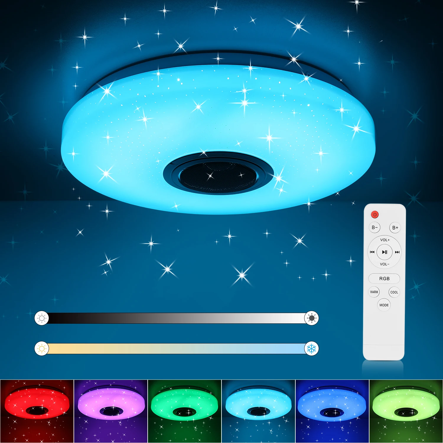 Feriales 60W LED Deckenleuchte mit Bluetooth Lautsprecher – RGB Farbwechsel Dimmbar 4500LM Ø50cm – Sternenhimmel Lampe mit App & Fernbedienung 2 Feriales 60W LED Deckenleuchte mit Bluetooth Lautsprecher – RGB Farbwechsel Dimmbar 4500LM Ø50cm – Sternenhimmel Lampe mit App & Fernbedienung 2