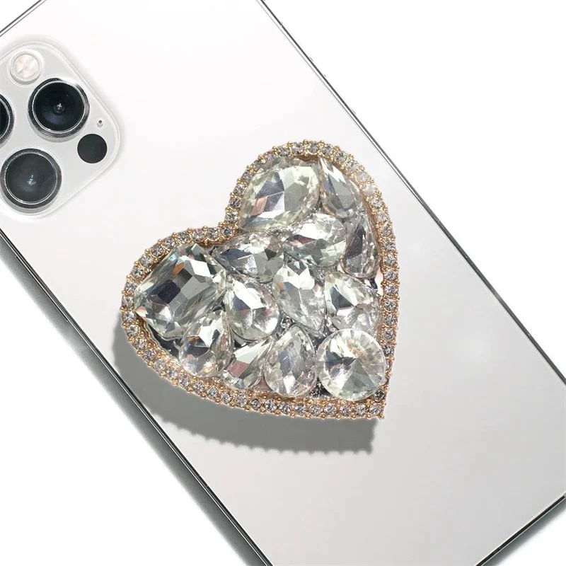 3D niedlicher Diamant-Herzform, faltbarer Fingerring, Griptok-Telefonhalter für iPhone 16, unterstützt Sockel, Taschengriff, Tok-Ständer – Detail 7