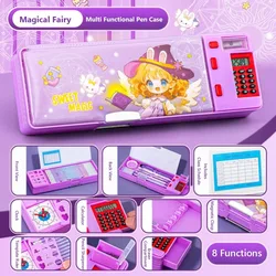 Multi - Functional Plastic Pencil Case with Fun Mechanism Design and Built - in Calculator & Sharpener (Magical Fairy)