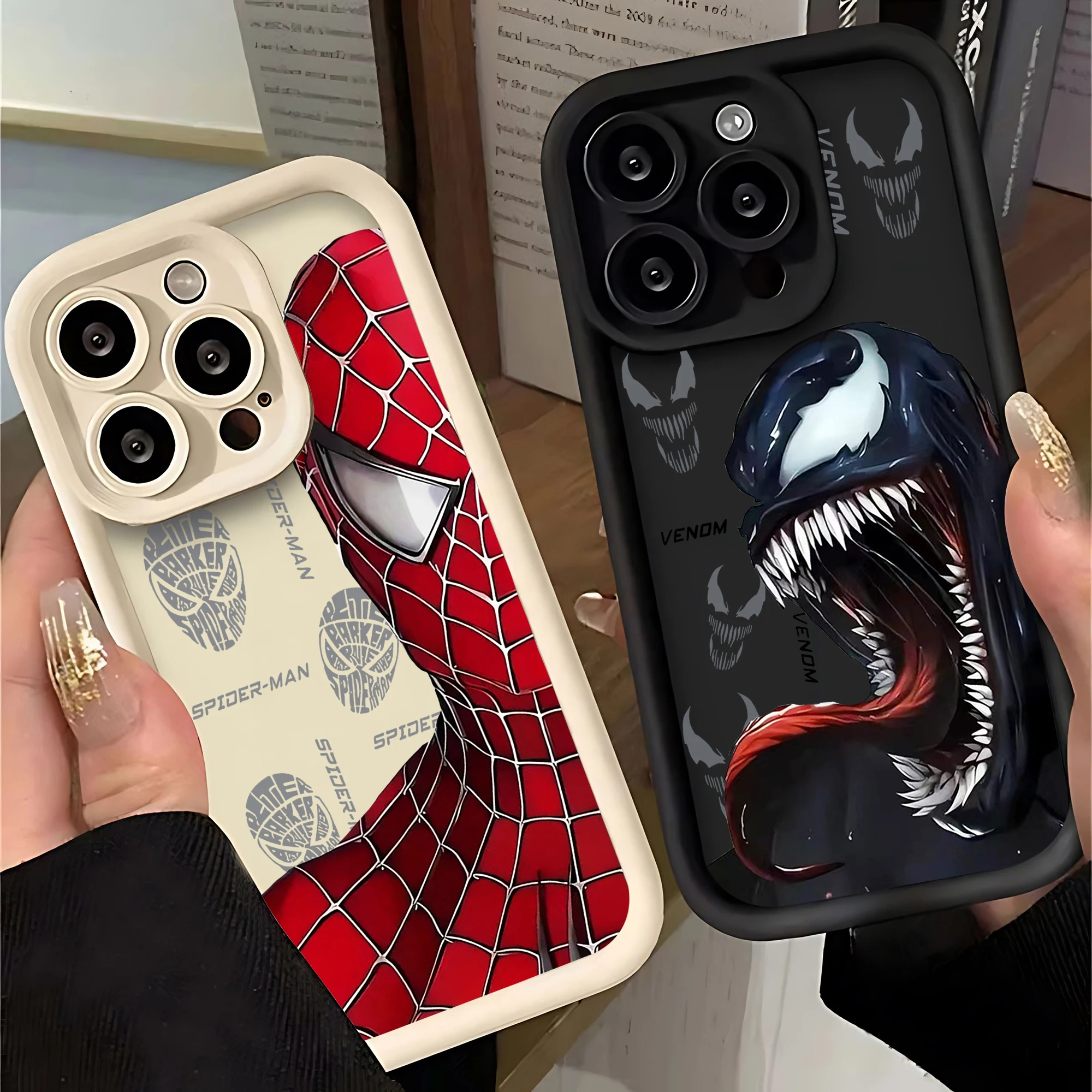 マーベルスパイダーマンヴェノムカバー電話ケース Iphone 16 15