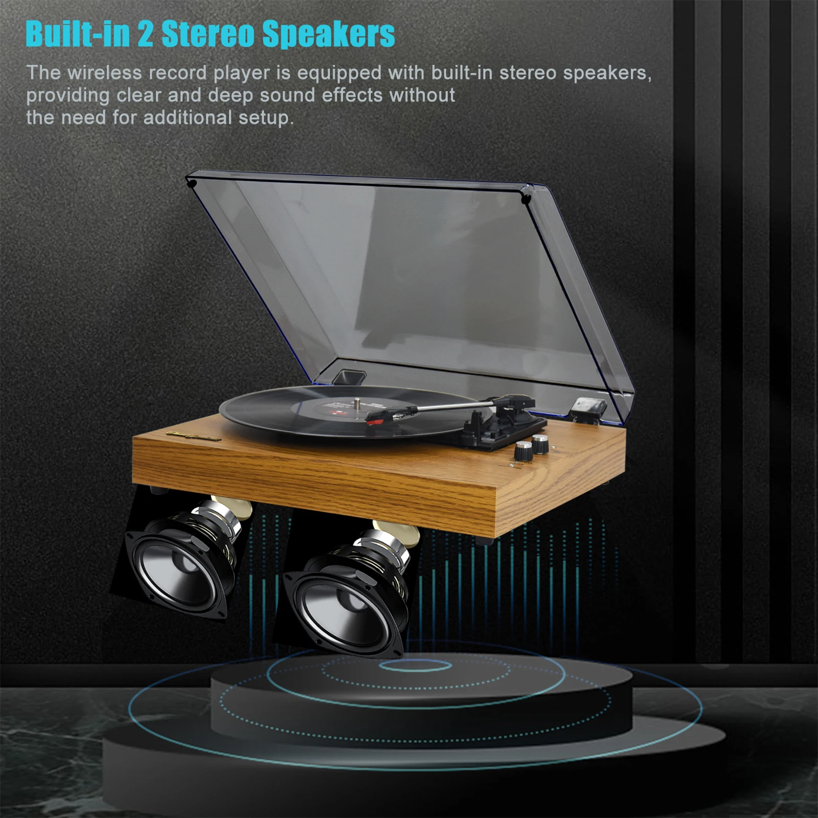 Ʈ ̺ Ƽ ,  ڵ ÷̾, 7 ġ, 10 ġ, 12 ġ  ڵ ȣȯ, 33 RPM, 45/78 RPM ӵ, BT5.3 Ŀ