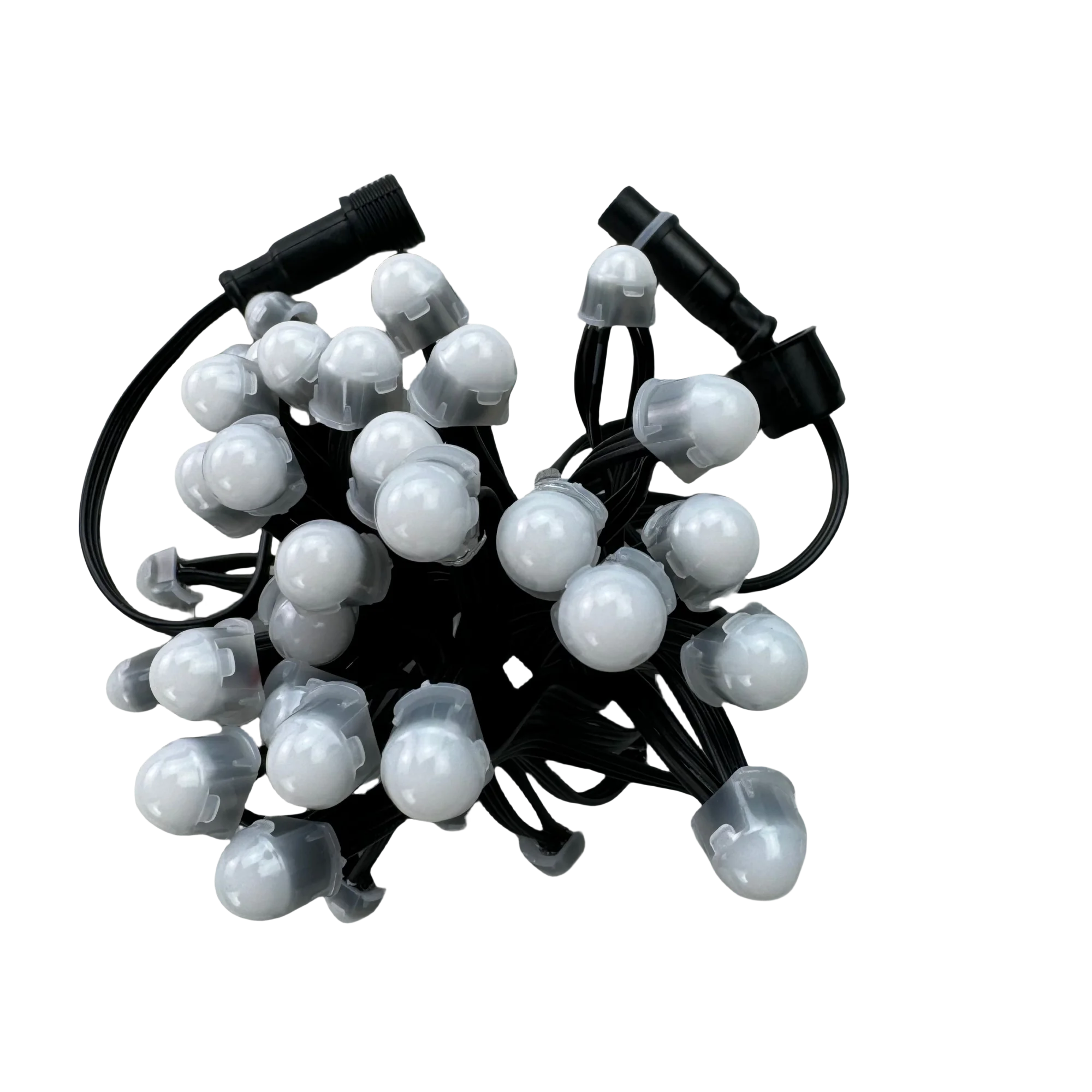 Addressable DC5V DC12V SMD SK6812-RGB IP68 Pixel Node 12mm Open Hole IP68 Milky Cover Black Wire 3 Core xConnect
