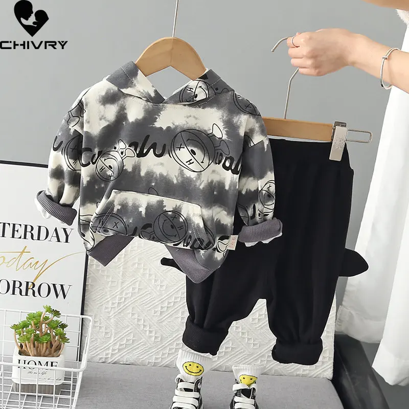 

Boys Fashion Clothing Sets New 2023 Kids Spring Cartoon Bear Hooded Hoodies Sweatshirt with Sports Pants Children Casual Clothes