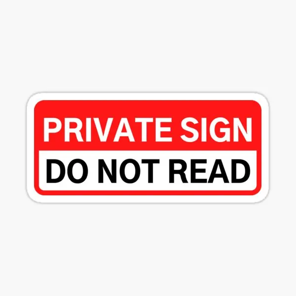 

Private Sign Do Not Read 5PCS Car Stickers for Window Bumper Background Motorcycle Decor Wall Car Print Decorations Stickers