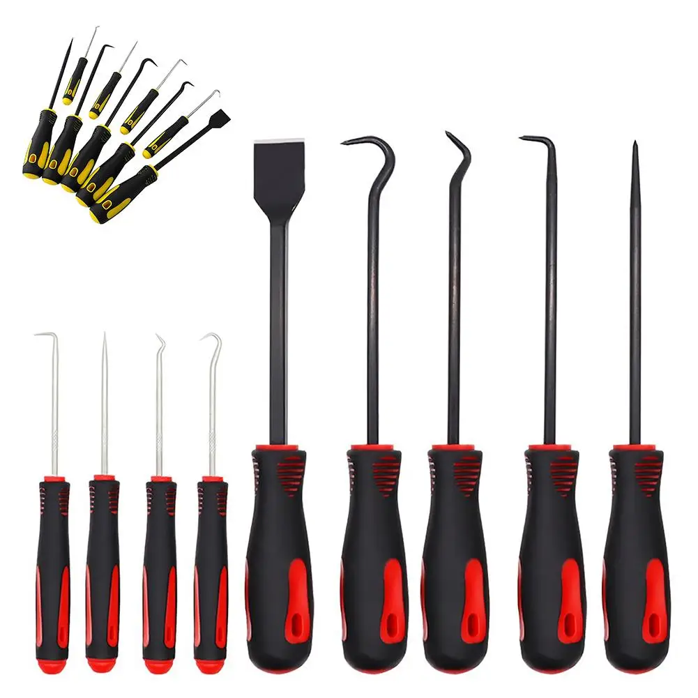 9pcs Oil Seal O-rings Removal Tool Screwdriver Automotive Electronic Precision Hooks Puller Auto Repair Tool 9pcs oil seal hook set car maintenance auto repair chrome vanadium steel oil seal screwdriver set mini hand hook pliers tool