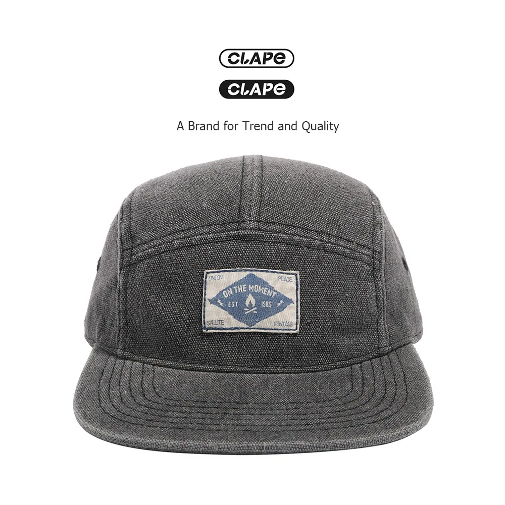 

Clape 5 Panel Flat Brim Baseball Cap Hip Hop Snapback Cap Washed Cotton Retro Dad Hat UV Protection Sun Caps Gorras Casquette