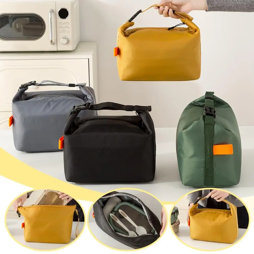 Minimalist Waterproof Insulated Lunch Bag with Thick Aluminum Foil Liner