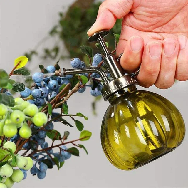1 PC Glass Watering Can Pot Vintage Plant Mister Pressure Sprayer Retro Pumpkin Spray Bottle imitation bronze Sprinkler 1 PC Glass Watering Can Pot Vintage Plant Mister Pressure Sprayer Retro Pumpkin Spray Bottle imitation bronze Sprinkler