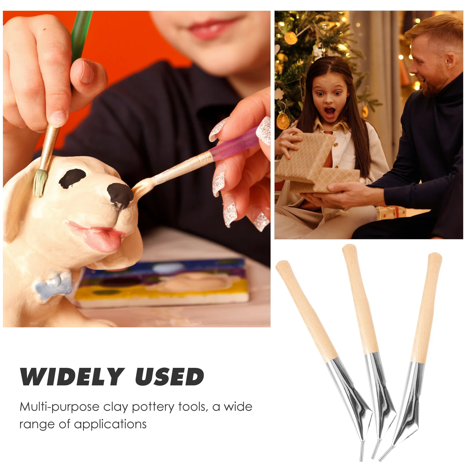 3PCS Batik Tool Carve Artwork Paint Pen Sculpture DIY Clay Wax Pottery Tools