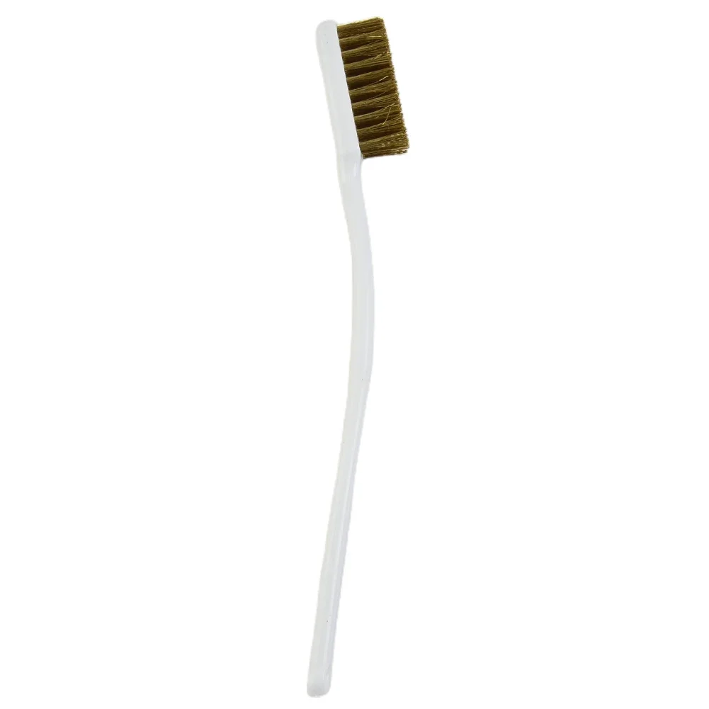 

Wire Multifunctional Wire Brush For Rust Removal Dirt Cleaning And Machine Polishing With White Plastic Handle