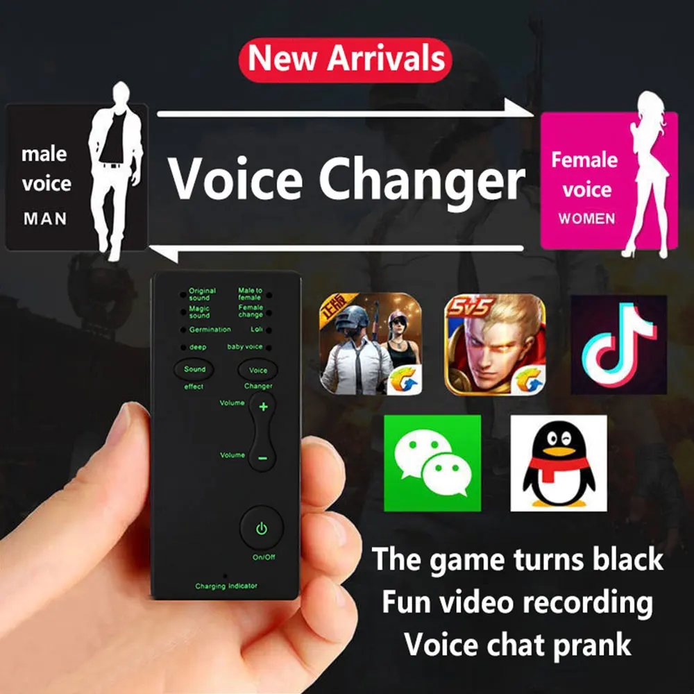 Microphone Voice Changer 7 Different Sound Changes for PS4 Xbox PC Phone Tablet Mobile Phone Computer Tablet IPad Game Machine microphone voice changer