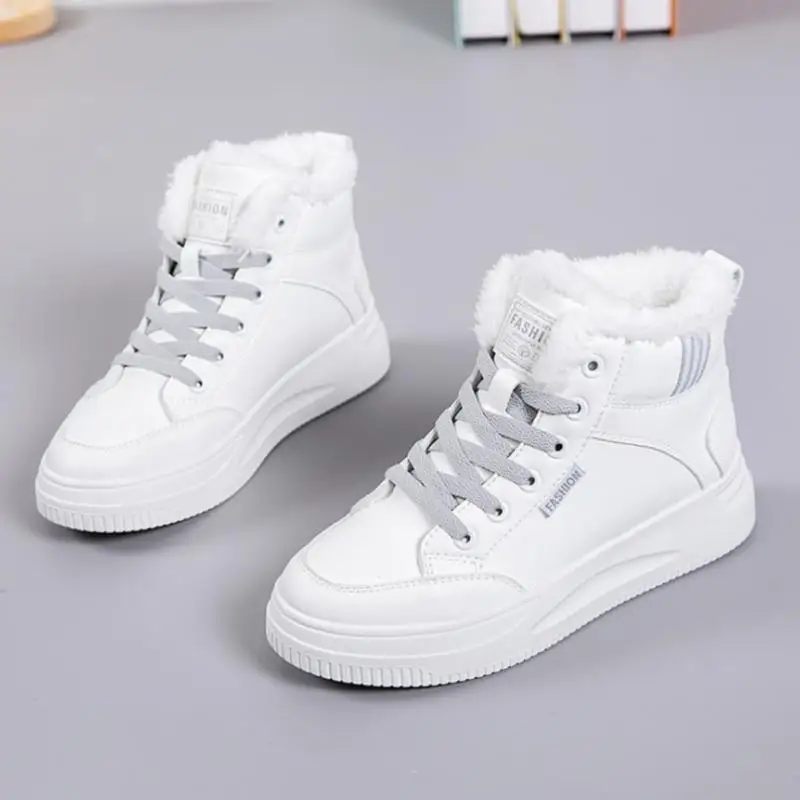 Thickened-Women-s-Little-White-Shoes-Winter-Plush-Casual-Thick-Sole ...