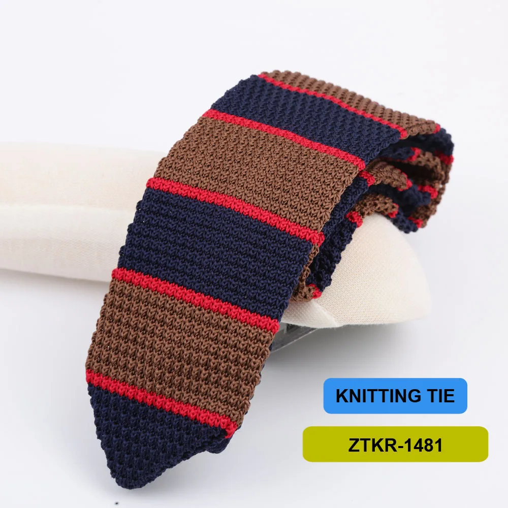 7 cm gestrickte Krawatten für Männer, schlanke modische Krawatten, gestreift, einfarbig, schwarz, rot, Strickkrawatte für Männer, Hochzeit, Alltag, lässig, Hals-Krawatte – Detail 23