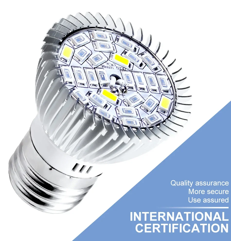 LED Grow Lamp LED Plant Light Growing Lamp Bulb LED Growth Lamp Light E27 Bulb Full Spectrum 85-265V LED E27 Phytolamp For Plants Indoor Flower Seeds Hydroponics Grow 85-265V