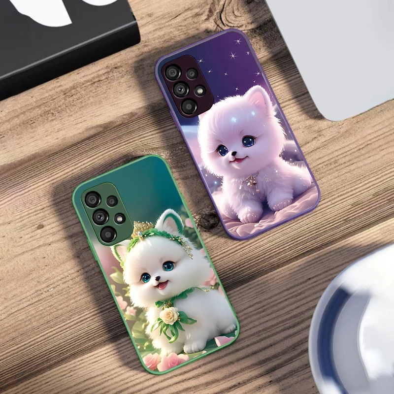 Adorable Green Dog Design Tempered Glass Phone Case