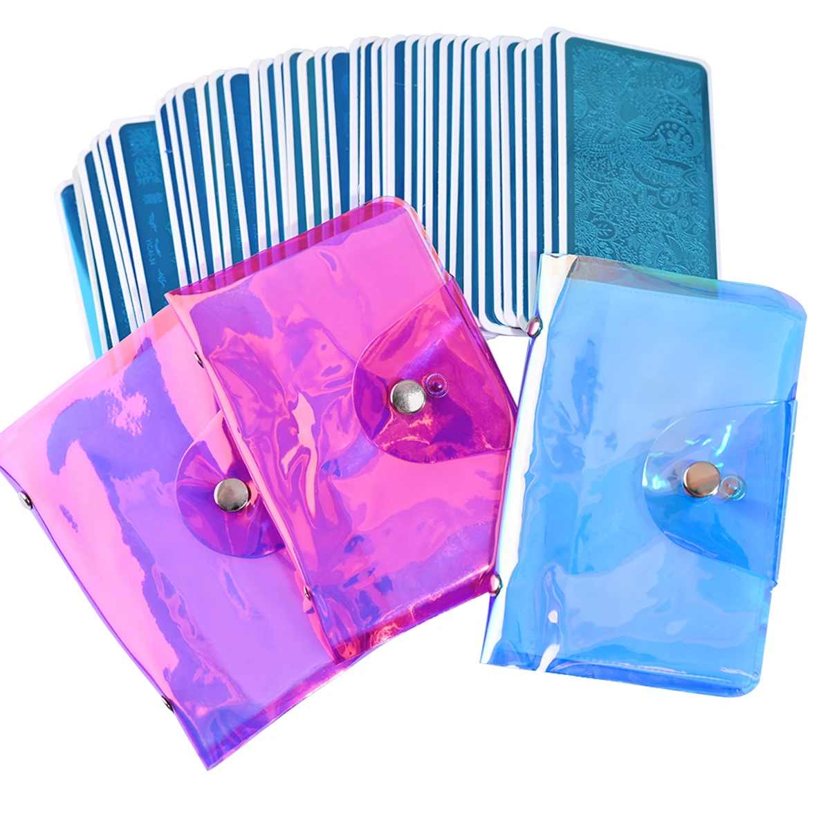 20 Slot Holographic Nail Stamping Plate Holder Nail Art Stamp Template Card Bag Pu Vuoto Stencil Album Storage Organizer