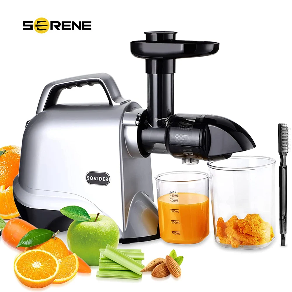 Juicer Machines-SOVIDER Up to 92% Juice Yield Cold Press Juicer Easy to Clean-Slow Masticating Juicer with Reverse Function-60 juicer machines sovider up to 92% juice yield cold press juicer easy to clean slow masticating juicer with reverse function 60