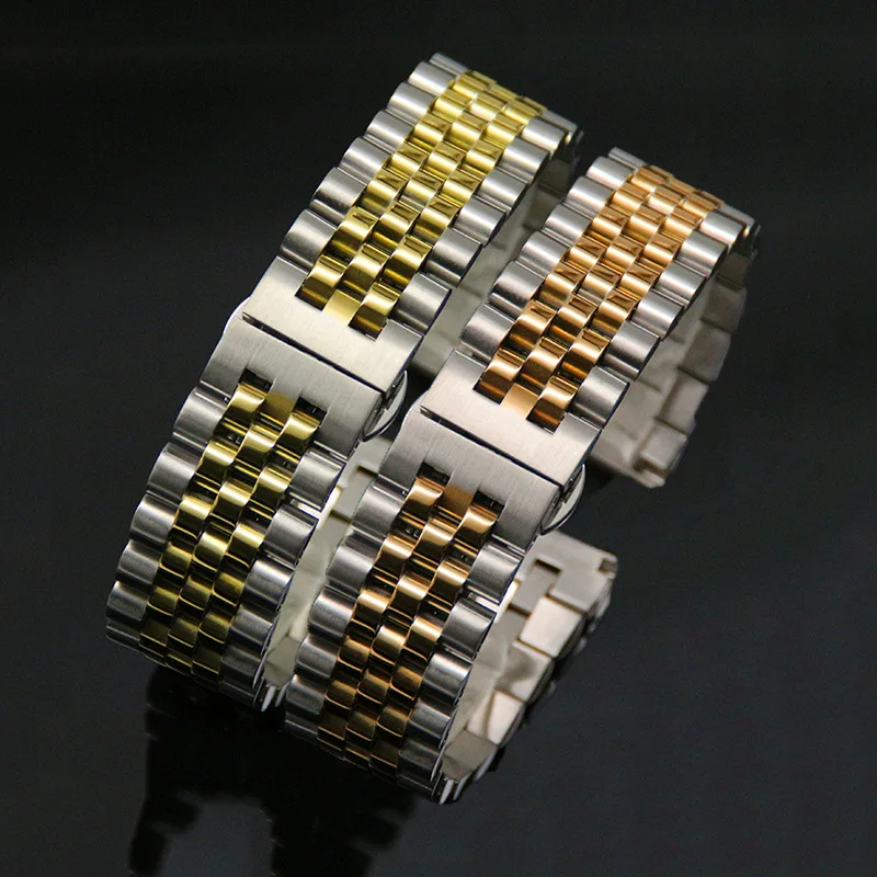 

Curved end stainless steel watchband bracelet watch straps 16mm 17mm 18mm 19mm 20mm 21mm 22mm 23mm 24mm steel banding bracelet