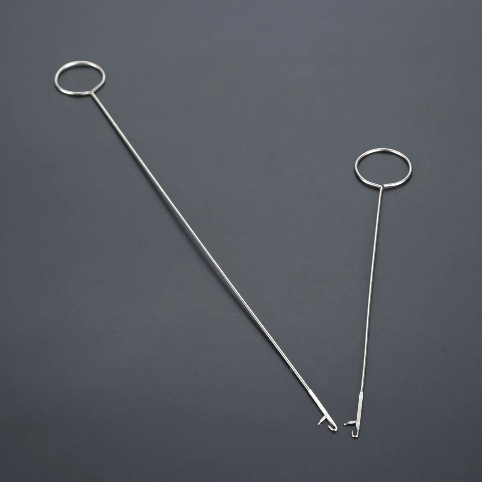 

Stainless Steel Latch-hook Sewing Loop Turner Hoop Large+Small Turn Spaghetti Craft Sewing Accessories 2 Sizes Silver