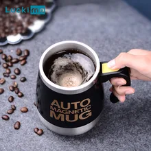 Black Self Heating Stirring Coffee Mugs,Automatic Magnetic Mixer Stainless Steel Material Spaining for Cafe//Milk//Hot Chocolate,in Home//Offical//Travel