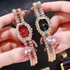 Womens Bracelet Watches New Fashion Ladies Square Watch Full Diamond Quartz Clcok Alloy Casual Starry Sky Wristwatch 1