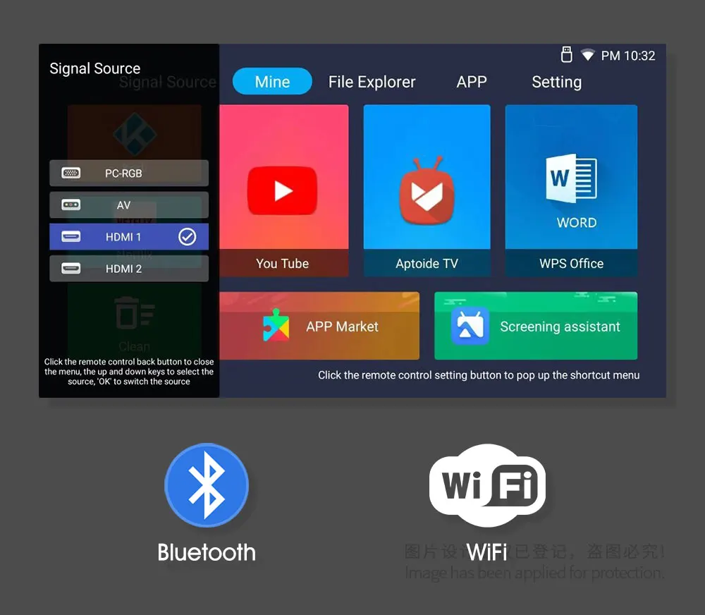 풀 HD 1080P 프로젝터, 4K 7000 루멘, 안드로이드, 와이파이, 블루투스, HDMI 호환, VGA, AV, USB, 선물, 신제품 TV M5S 시리즈
