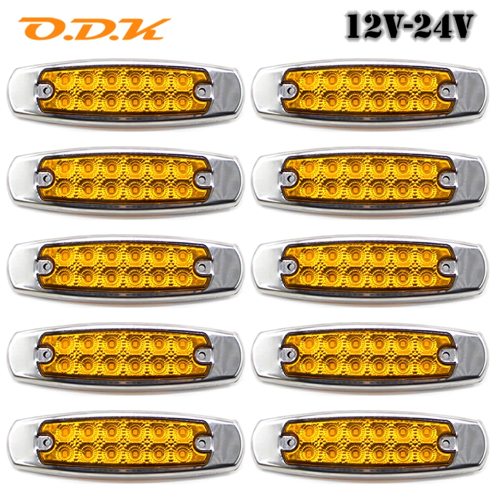 10pcs 12V 24V 12 LED Car Trucks LED Side Marker Lights For Truck