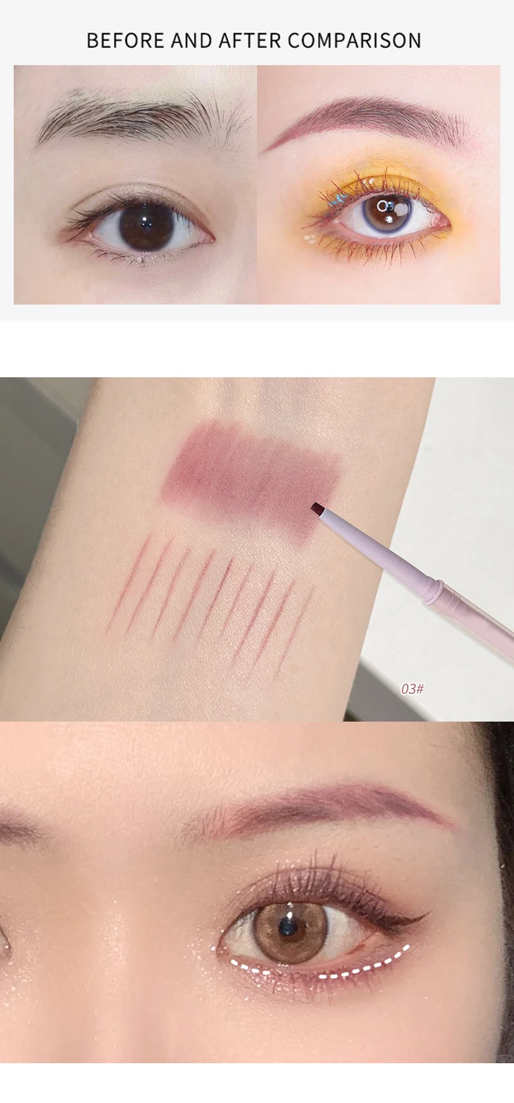 Ultra Fine Double-ended Eyebrow Pencil Waterproof Long Lasting_voghion.com