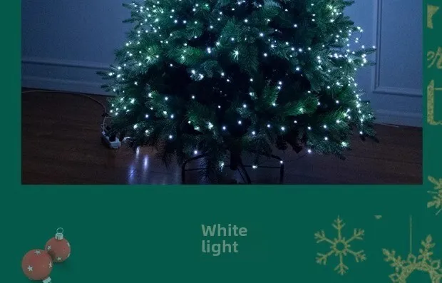 Albero di Natale con telecomando, 100 metri, luci a LED verde scuro, filo di rame, luci a forma di ratto_voghion.com