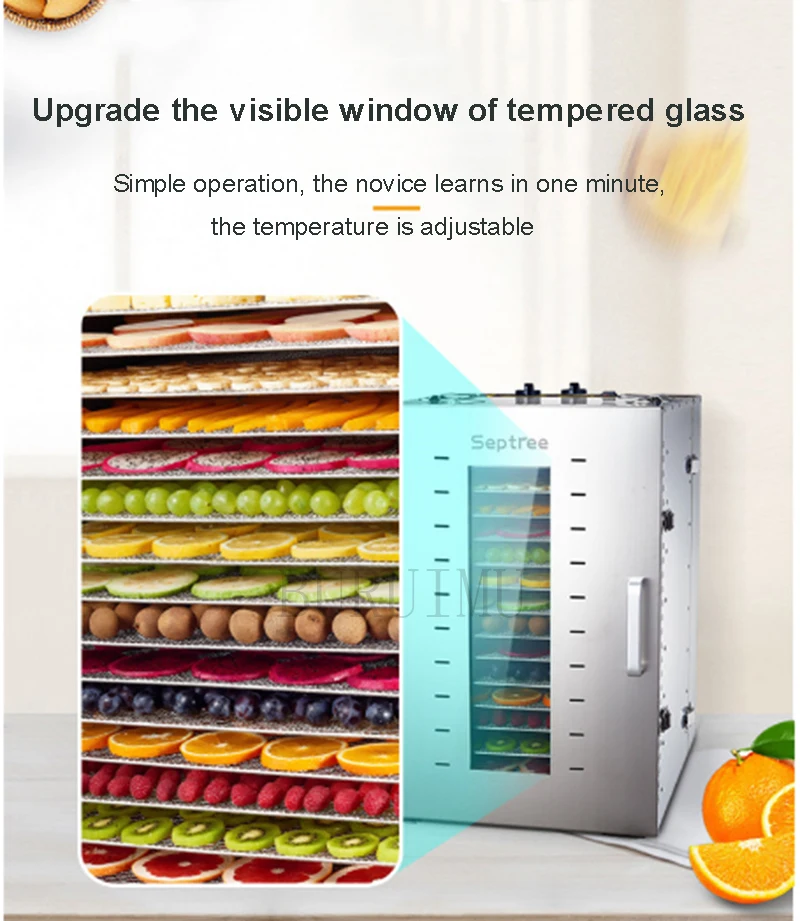 Description Picture 4 of itemFood Dehydrator Vegetable Fruit Dryer 16-layers Stainless Steel Commercial Food Drying Machine Pet Food Mushroom