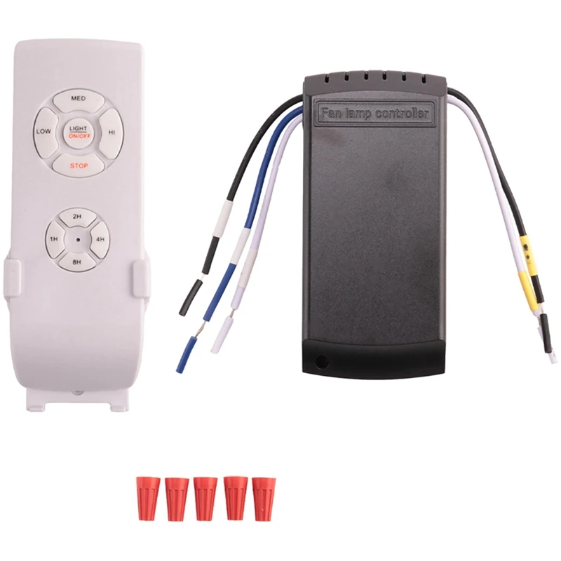 

4X Universal Ceiling Fan Lamp Remote Control Kit AC 220V Timing Setting Switch Adjuste Wind Speed Transmitter Receiver