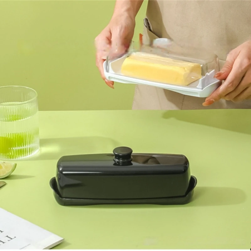 Butter Container with Spoon and Lid Butter Dish with Lid Durable Plastic Holder for Storing and Serving