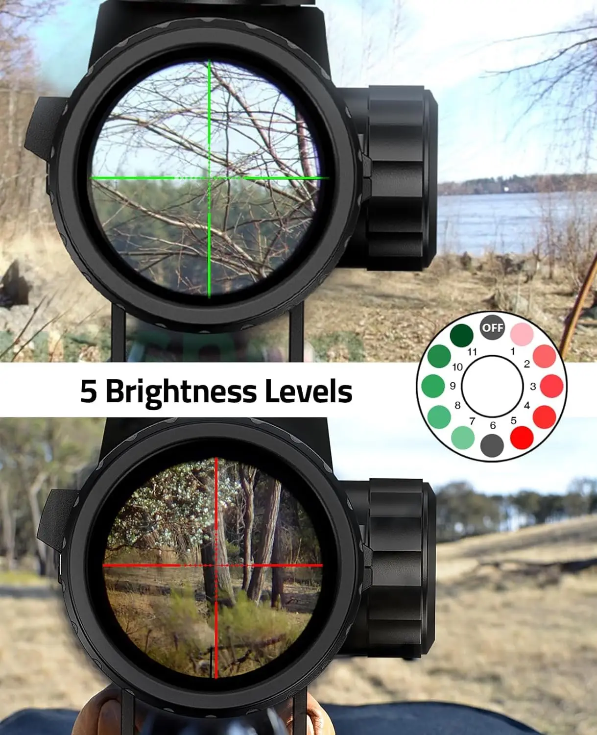 CVLIFE 3 9x40 Rifle Scope Fit 11mm Dovetail Red Green Illuminated Optical Mil dot Reticle Scope For Hunting With Mounts