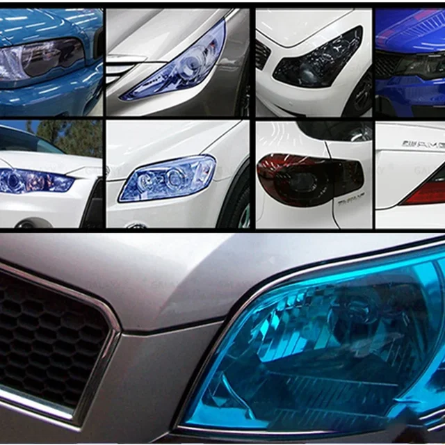 Car Headlight Taillight Protective Film Tint Vinyl Film Auto Lamp Film Sticker Sheet Color-Changing Smoke Matt Rear Fog Stickers 4