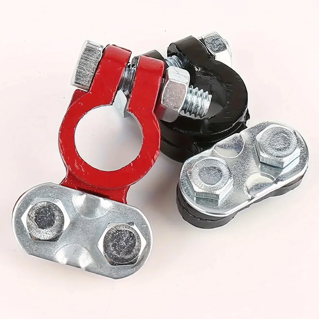 2 adet araba akü terminali konnektörleri hızlı bırakma bağlantı kesme 12V 24V pozitif negatif akü kablo uçları SAE/JIS tipi araba