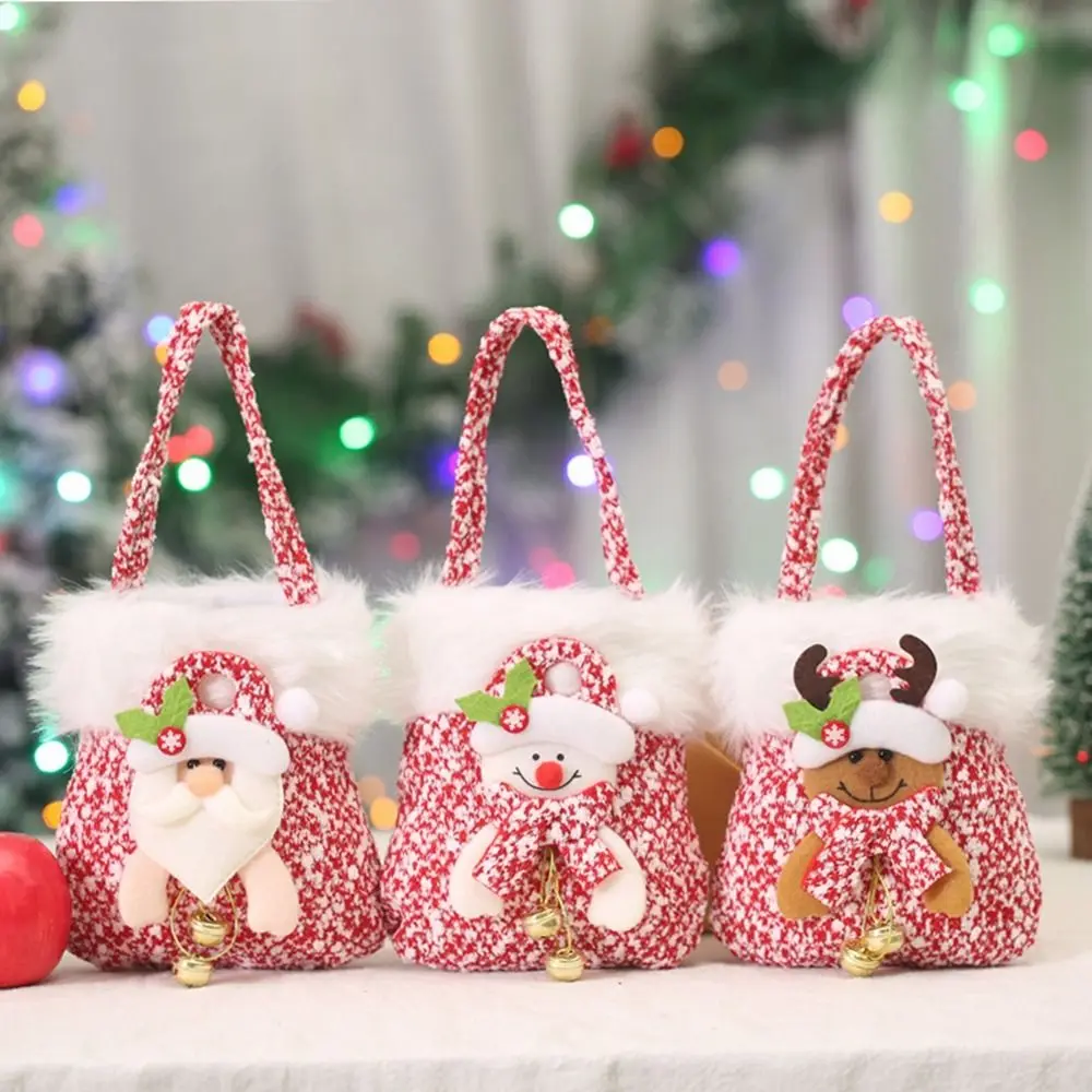 

Мультяшная кукла, Рождественская Подарочная сумка, новый Санта-Клаус, льняная ткань, Рождественская Сумочка, конфеты, конфеты, Рождество