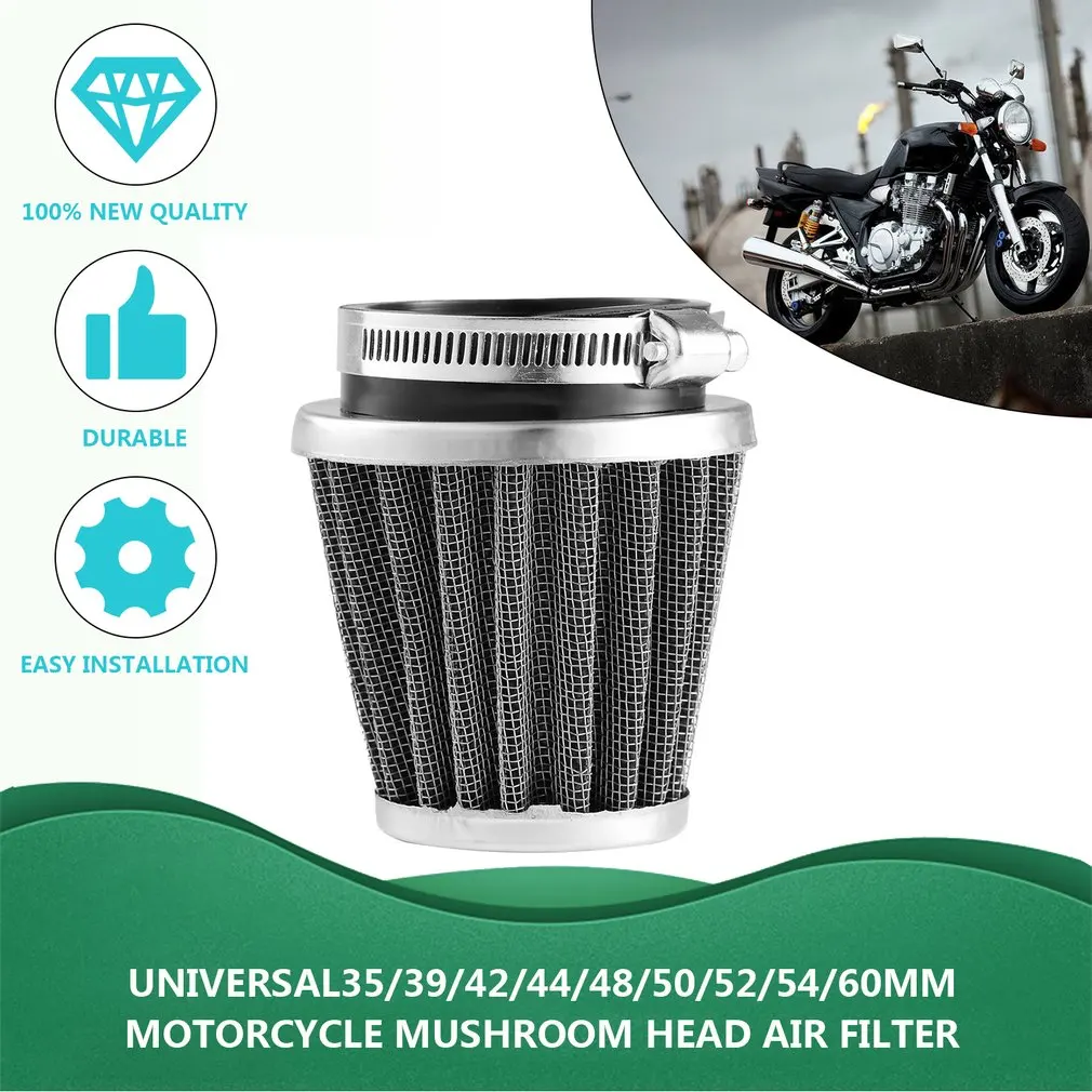 

2021 Universal 35/39/42/44/48/50/54/60MM Motorcycle Mushroom Head Air Filter Clamp On Air Filter Cleaner Hot Selling