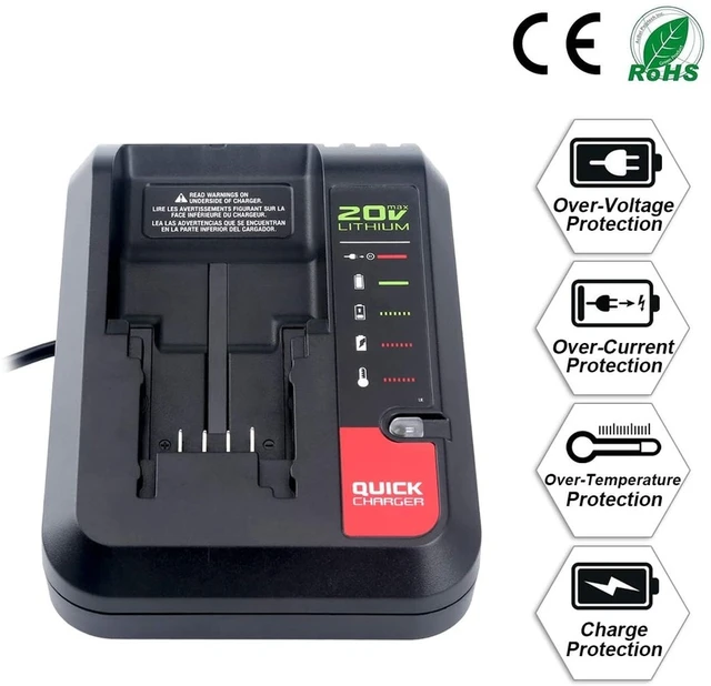 HQRP 20V Li-Ion Battery Charger fits Black and Decker BDCDE120C