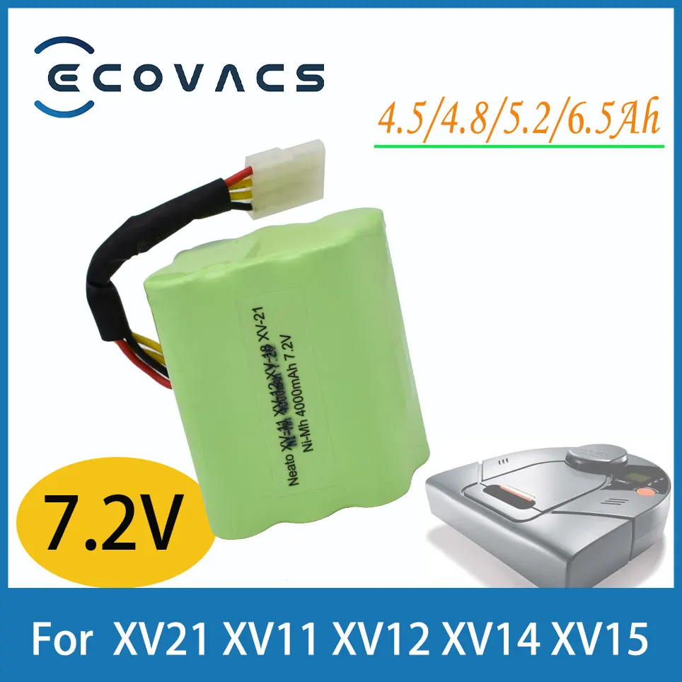 

Ecovacs 7.2V 4500/4800/5200/6500mAh Batterij Voor Neato XV21/11/12/14/15 Robot Stofzuigers Onderdelen Ni-Mh Oplaadbare batterij