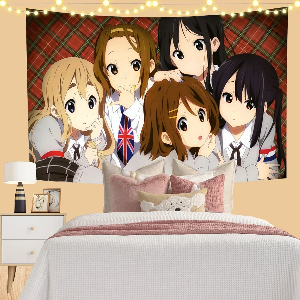 Anime Wall Hanging Tapestry Japan Kawaii K-ON! Room Decor Aesthetic Decorative Cartoon Photo Background Cloth Table